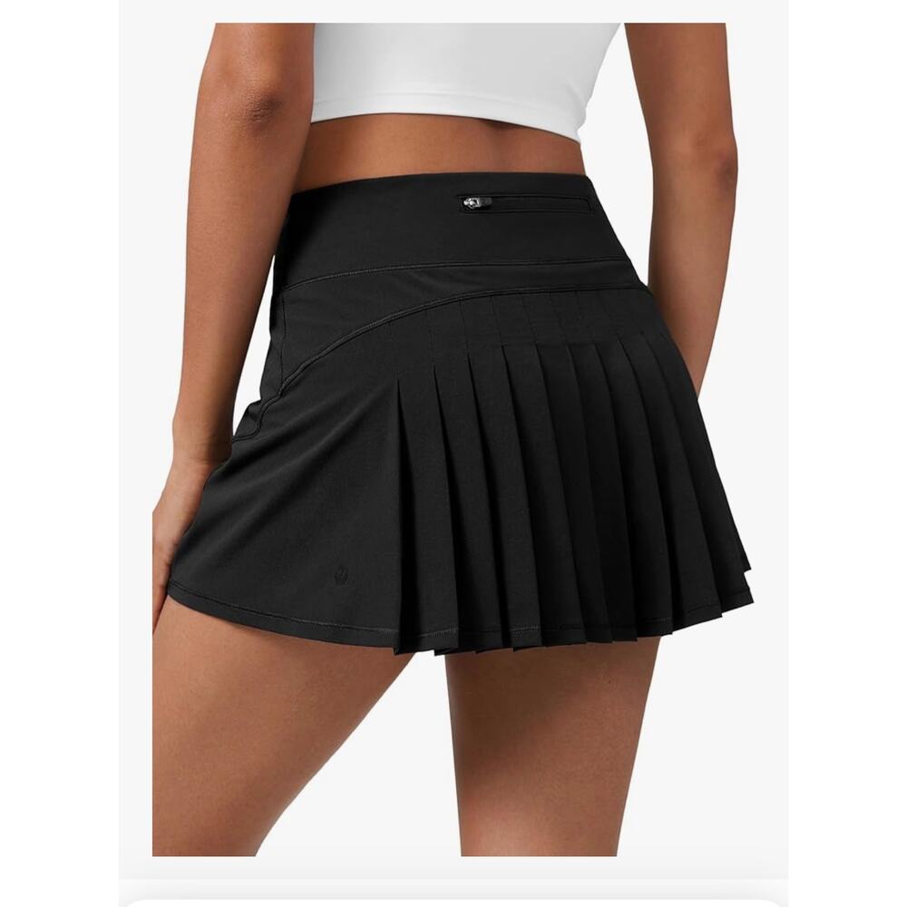 CRZ YOGA Pleated Tennis Skirt - Black Athletic Skort M 8/10 EUC